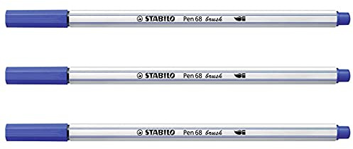 Stabilo Set mit 3 Filzstiften, Spitze Pinsel, 68 Pinsel, ultramarinblau