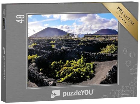puzzleYOU: Puzzle 48 Teile „Weinberge von La Geria, Lanzarote, Kanarische Inseln, Spanien“ – aus der Puzzle-Kollektion Lanzarote