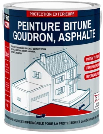 Peinture bitume, résine sol enrobé bitumeux, asphalte, goudron, macadam PROCOM 2.5 litres