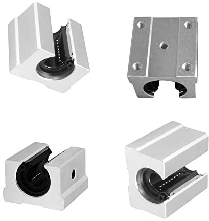 CNCYEAH 4 Stücke SBR12UU 12mm Aluminiumlegierung Linearlager Gleitblock, Öffnen Linear Router Linearlager Stehlager Aluminium Linear Kugellager Slide Block für 12mm Welle/Stange CNC Router Teile