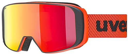 uvex saga TO - Skibrille für Damen und Herren - mit Wechselscheibe - zugfreie Rahmenbelüftung - fierce red/red-LGL clear - one size