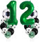 Chaungfu Fußball Geburtstagsdeko 12 Jahr Kindergeburtstag Deko Jungen Großes Luftballon Geburtstag Dekorationen Zahl Ballon, FolienBallon, Grüner Konfetti Ballon für Themenfeier