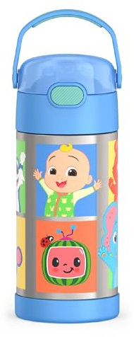 Thermos FUNTAINER 12 oz Insulated Kids Straw Bottle, Cocomelon