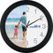 Eurotime Funkwanduhr, 30 cm, personalisiert, selbst gestalten mit Foto oder Logo, Kunststoffgehäuse, gewölbtes Echtglas, automatische Zeiteinstellung von Sommer- und Winterzeit, schwarz, 52800-05UD