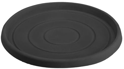 Decorspace - Plato para maceta redondo de resina para flores y plantas, fabricado en Italia (Ø 41 para maceta Ø 70 cm, antracita)