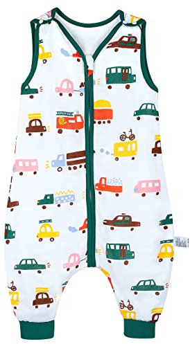 MOEMOE BABY Gigoteuse a Pied été Gigoteuse 0.5 Tog Gigoteuse avec Jambes,Gigoteuse ete Gaze Coton,Gigoteuse sans Manches,Gigoteuse 18-36 Mois,M,Auto