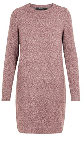 VERO MODA VMDoffy Women's Knitted Mini Dress, Crushed Berry Melange, M