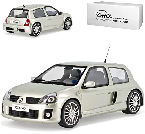 alles-meine.de GmbH Renautl Clio 2 RS Phase 1 Silber Grau Modell 1998-2004 Version 2001-2004 Nr 842 1/18 Otto Modell Auto mit individiuellem Wunschkennzeichen