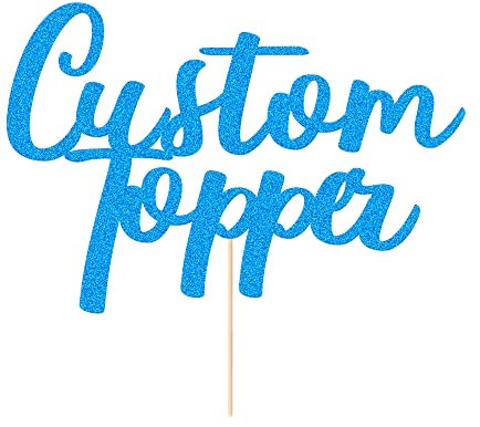 Cake Topper Personalised Birthday Cake Topper Multicoloured Customised Cake Decoration Any Word Any Text for 1st 3rd 13th 16th 18th 21st 30th 50th 60th (Blue)