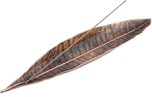 Räucherstäbchenhalter Blatt Ash Cather Rauchstäbchenhalter Aschenfänger (Bronze)