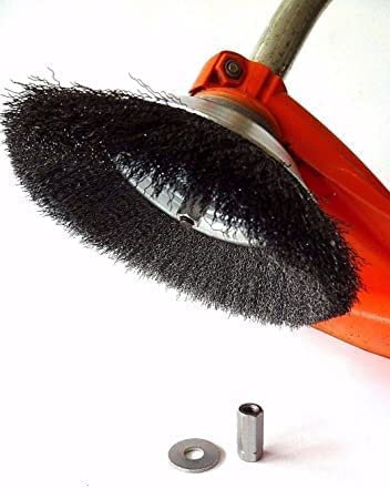 CHM GmbH® Unkrautbürsten passend für STIHL FS 300 Motorsense m. Aufnahme 200 x 25,4mm durch Adapter für M8 Gewinde (1, Soft weich)