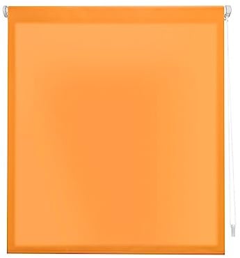 Decorblind | EasyFix Translucent Roller Blind, No Tools and No Drilling, Blind Size: 87 x 180 cm Width x Length/Fabric Dimensions: 84 x 175 cm – Plain Orange Blind, Window Blinds