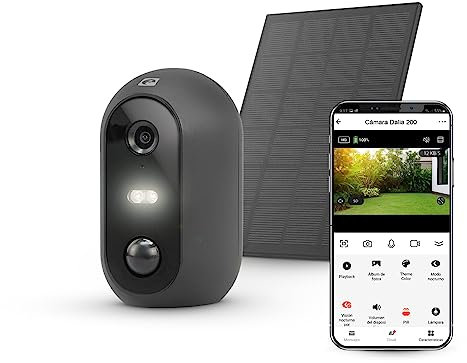 Garza Smart - Cámara de Vigilancia Solar Inalámbrica e Inteligente 1080p (HD) con Detector de Movimiento, Visión Nocturna a color, IP Wifi (2.4 Ghz), Control Remoto por app