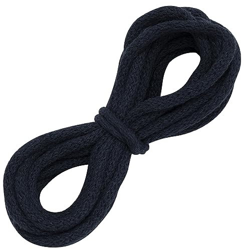 AERZETIX - C67838 - Cordón/Hilo/Cuerda de decoración Trenzado 5 m x 6mm - en algodón - Color Azul Oscuro