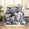 Hochland Kuh Blume Tröster Abdeckung 135x200 Bull Rind Rauchige Berg Bettwäsche Set Western Lustige Tier Bettbezug Wildlife Bauernhaus Kuh Bett Set Grau Kiefernwald Schlafzimmer Dekor
