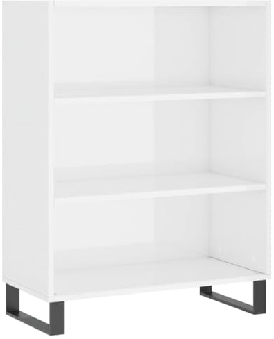 vidaXL Regalschrank Hochglanz-Weiß 69,5x32,5x90 cm Holzwerkstoff