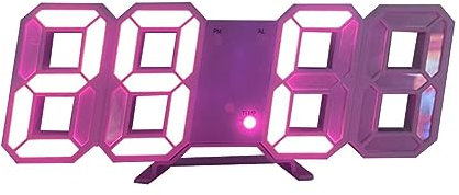 JAWSEU 3D LED Wanduhr, Digital 3D LED Wecker, Modern 12/24 Nachtlicht, Home Decor, Snooze No Noise, Büro, Küche, Schlafzimmer, Wohnzimmer