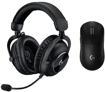 Logitech G PRO X SUPERLIGHT 2, ratón inalámbrico LIGHTSPEED, gaming, carga USB-C, PC y Mac + PRO X 2 LIGHTSPEED, auriculares inalámbricos, transductores de grafeno de 50 mm para PC, PS5, Negro