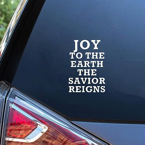 Yelolyio Joy to The Earth The Savior Reigns Aufkleber, Vinyl-Aufkleber, Zitat-Aufkleber, Tumbler-Aufkleber, Vinyl-Aufkleber für Autos, LKWs, Fenster, Wände, Laptops, 15,2 cm (6 Zoll)