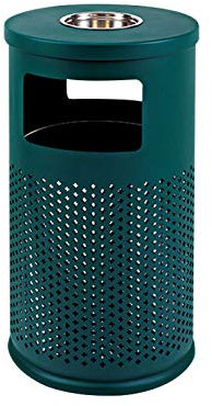Cubos de Basura de Reciclaje Bote de basura de punzonado al aire libre Pintura en forma de tambor de tambor lata con cenicero al aire libre creativo de residuos comerciales de gran capacidad, 2 colore