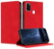 Mo-Beauty Hülle Kompatibel mit Samsung Galaxy M30S / M21, Handyhülle Samsung M30S / M21, Galaxy M30S / M21 Hülle, PU Leder Flip Wallet Klappbare Schutzhülle Magnet Ledertasche Klapphülle Case (Rot)