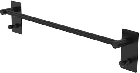 Toalleros De Baño Sin Taladro Toallero Adhesivo con 2 Ganchos Acero Inoxidable 304 Toallero de Barra Cepillado Accesorios baño para Baño Cocina (60 cm, Negro)