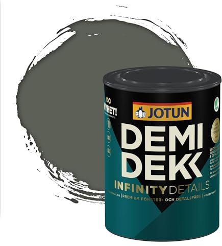 Jotun - Peinture Bois, Lasure Opaque pour Extérieur et Intérieur Satinée - DEMI DEKK INFINITY DETAILS - RAL 7009 - Gris Vert - 0,75L