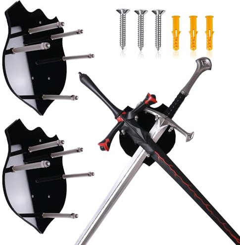 ERMMZHZW Sword Hanger,Sword Wall Mount,Axe Holder,Acrylic sword display stand,The sword holder can display two swords or a single sword at the same time with Hardware(Pack of 2)