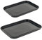 Salter COMBO-9148 Baking Tray Set – 2 Pack, 36/40 cm Vitreous Enamel Coated Steel Flat Oven Pan, Large Cookie Sheet, Bakeware For Baking/Roasting, PFAS-Free, Dishwasher Safe, Oven Safe to 230°C, Black