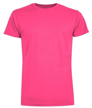 T-Shirt Sportiva Uomo - Maglia Calcio Tennis Padel - Traspirante, Leggera, Comoda - Disponibile in Diverse Taglie e Colori - Maglietta Tecnica, Fucsia Fluo, XXL