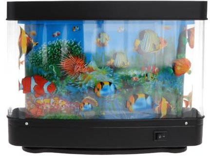 Milageto Aquarium-Stimmungslampe, Nachtlicht, Fisch-Aquarium, dekorative Lampe, Ansichten, bewegliche Raumdekoration für Büro, Zuhause, Innenurlaub, Stil C
