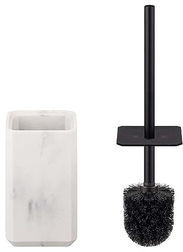 New Elegant Design White Marble Toilet Brush And Holder Bathroom Accessory