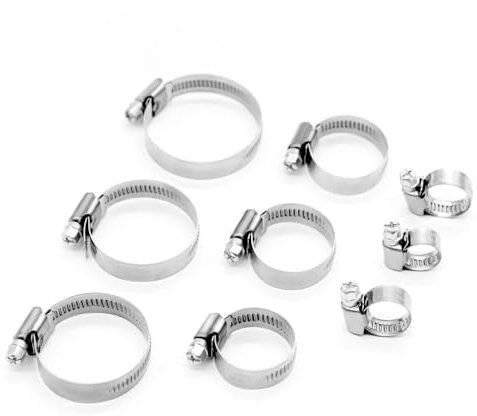 5pcs 8mm-700mm Pipe Clamps Heavy Duty Stainless Steel Hose Clips Car Fuel Hose Pipe Clamps Worm Drive Durable,600,700mm