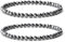 Landorilo 2 Stück Naturstein Facettiertes Perlen Stretch Armband (4mm) für Damen Herren, Yoga Heilstein Armbänder, Freundschaftsarmband, Paar-Armband, Ersatzperlen Inklusive(2F Terahertz)