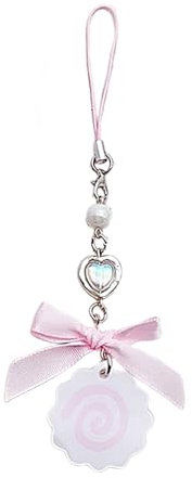 NOPOXA Japanischer Handy-Charm, Fischkuchen, Herz-Perlen, Taschenanhänger, Schlüsselanhänger für Kamera-Handys und Schlüssel