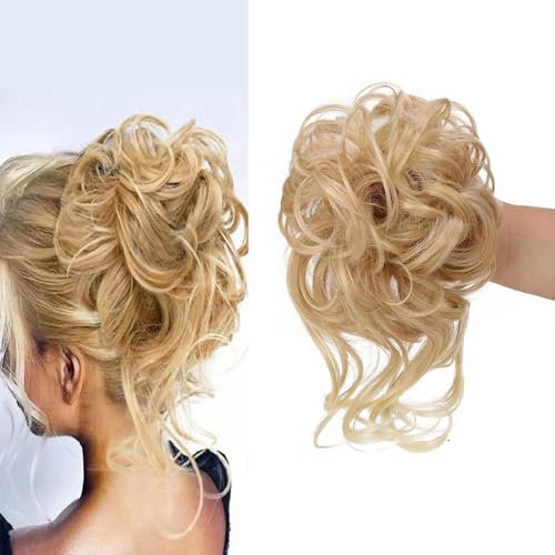 Hanaoops Chignon Capelli con Pinza Pelo Arruffato Ondulato Chignon Capelli Clip in Sintetiche Posticci per Capelli Coda di Cavallo Scrunchie per Donna