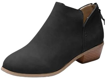 Generico Stivali Traforati Donna Stivali Polpaccio Largo Scarpe da Donna Traspiranti con Tacco e retrò, Stivali Slip-, Stivali Corti da Donna Stivali Donna Estivi Traforati Stivali Biker (Black, 41)