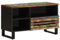 Tidyard Meuble TV 80x34x46 cm Bois d'acacia Massif, Banc TV avec Compartiments de Stockage, Support de Télévision pour Salon, Chambre Style D