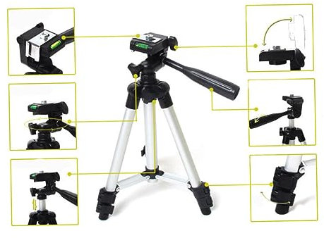 Homoyoyo Soporte Trípode Ajustable De Aluminio para Teléfonos Móviles y Cámaras Diseño Estable Portátil y Desmontable para Fotografía y Grabación De Vídeo