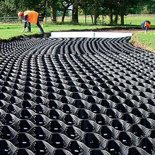 Kiesgitter Kiesmatten Kieswaben Wabengitter Für Kies 5 Cm, Geo-Gitter-Bodengitter Mit Abflussanker – Kunststoff-Gittersystem Für Schuppenbasis/Untergrundarbeiten/neuen Rasen, Landschafts(3m x 8m (10ft