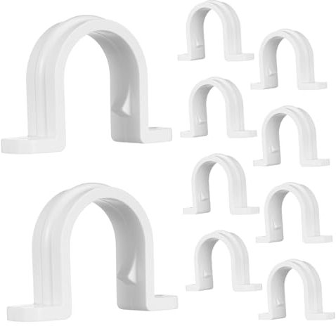 ASAKKURA 10pcs U-Shaped Pipe Card Hose Clamp Assortment Tube Mount Clamps PVC Material Robust Construction Easy Installation