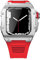 RWCCCRW Edelstahl-Modifikationsset für 8 7 45 mm Fluorkautschuk-Armbandgehäuse-Stoßstange für iWatch-Serie 6 SE 5 4 44 mm-Band