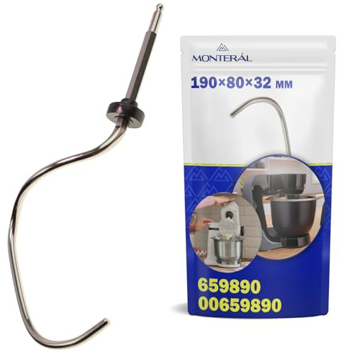 MONTERAL Dough Mixer Attachment for Food Processor 190x80x32 mm with Original Code 659890 00659890 for Bosch for Balay for Siemens for Constructa for Neff - Warranty 10 Years