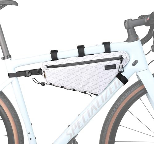 Rhinowalk Fahrradtasche, Fahrradrahmentasche, wasserdichte Fahrrad-Dreieckstasche, Fahrradtasche unter dem Schlauch, professionelles Fahrradzubehör 2,9L (XL), Weiß