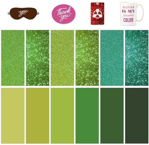 Transfer Ink Sheets for Heat Press Machine, Solid Color Transfer Paper Sublimation for Cricut Mug Press,4.5x12 Glitter Pre-Inked Sublimation Paper for T-Shirts Cup Coasters Mug