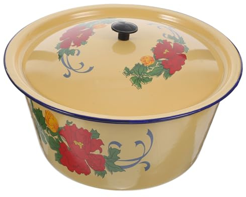 Olla de Esmalte Multiusos para Estofado y Sopa en Cocina | Acabado Esmaltado, Calentamiento Rápido y Retención Térmica, Diseño Ergonómico Estilo Aleatorio