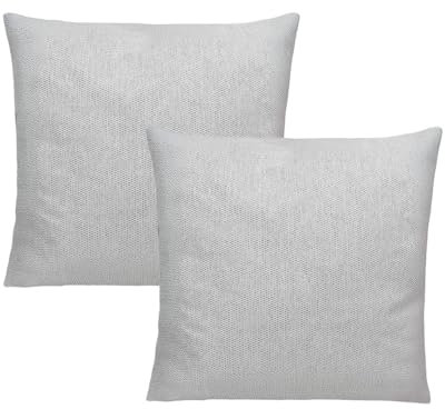 INSPINOVIA Outdoor Kissen mit Füllung | Wasserabweisende Deko Kissen | 2er, 4er & 6er Sets | Gartenkissen | Lounge Kissen | 45 x 45 cm (Hellgrau, 2er Set)