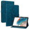 Rosbtib Coque pour Samsung Galaxy Tab A8 2021 SM-X200/X205 10.5 Pouces, Multi-Angles de Visualisation Housse de Protection en Similicuir avec Porte-Carte Couverture Motif Lys, Bleu