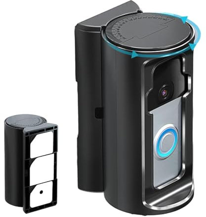 shuhauk RIOVO Adjustable 30 to 55 Degree Doorbell Angle Mount Compatible, Ring Bracket Ring Door Holder, No Drill Anti-Theft Ring Mount, Doorbell Holder Adjustable for Wireless & Wired Video