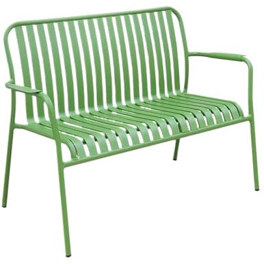 HLHLOP777 Gartenbank Gartenbank mit durchbrochener Rückenlehne for den Außenbereich, Park-Doppelstuhl aus Aluminium, grün lackiert, for die Veranda im Balkonhof Parkbank für draußen
